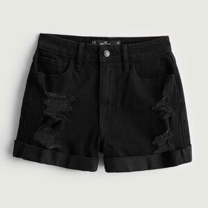 Black Ripped Jean Shorts